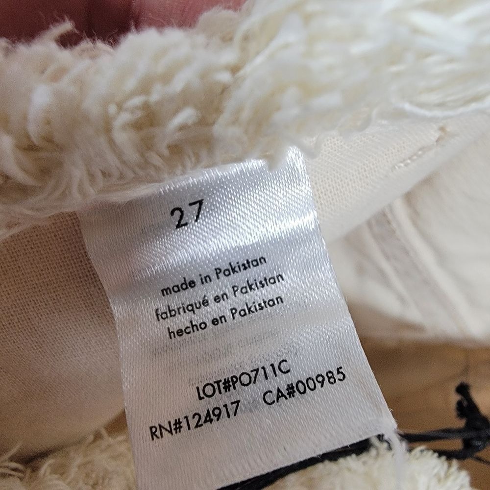 NWT WeWoreWhat Women's Frayed WB Straight Sz 27 Twill Denim Classic White - Picture 11 of 12